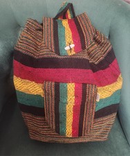 RASTA BACKPACK,HIPPIE GEAR,MEXICAN MADE, MOCHILA ,BEACH BAG, AUTHENTIC PINZON