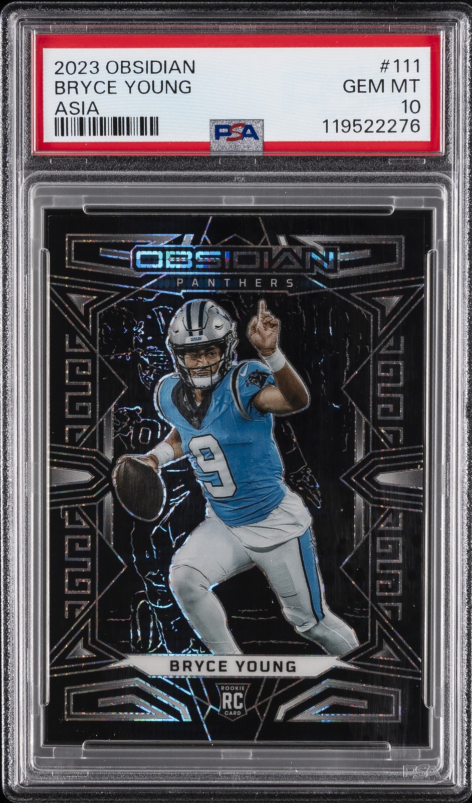 2023 PANINI OBSIDIAN ASIA #111 BRYCE YOUNG ROOKIE RC PSA 10