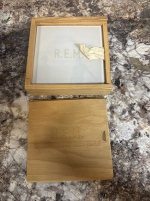 REM Automatic For The People CD in Wooden Box Limited Edition R.E.M. Art Cards.
