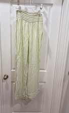 Billabong Striped Smocked High Waist Wide Leg Beach Pants Size M