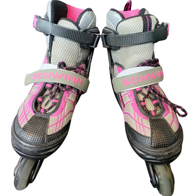 Schwinn Girls' Inline Roller Skate with Adjustable Size 5-8 - Black/Pink
