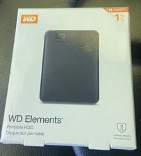 Western Digital WD Elements 1 TB Portable External Hard Disk Drive New
