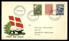 Mayfairstamps Denmark FDC 1947 Flag RR Tracks Flame and Olive Branch First Day C