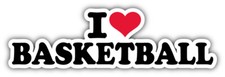 I Love Basketball Slogan Car Bumper Sticker Decal