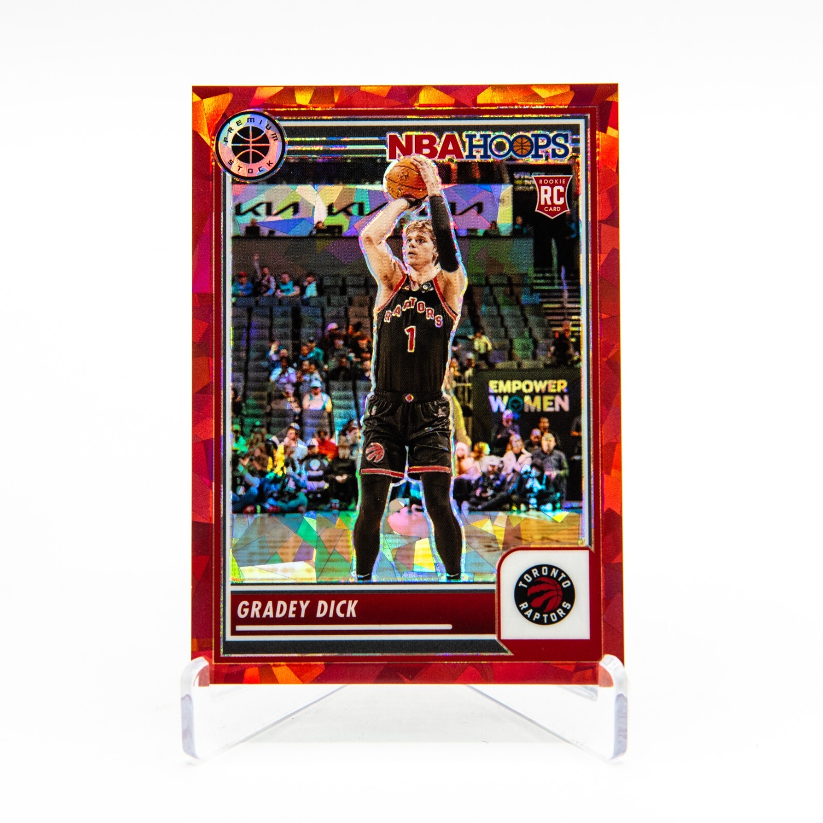 2023-24 Panini Hoops Premium Stock GRADEY DICK Rookie Red Cracked Ice /99 #251