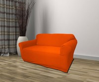 Orange Jersey Loveseat Stretch Slipcover, Couch Cover, Furniture Love Seat Cover Orange Jersey Loveseat Stretch Slipcover, Couch Cover, Furniture Love Seat Cover