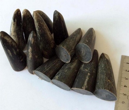 12X Solid Black Buffalo Horn Tip Pendant Beads Craft DIY Materials - Picture 3 of 3