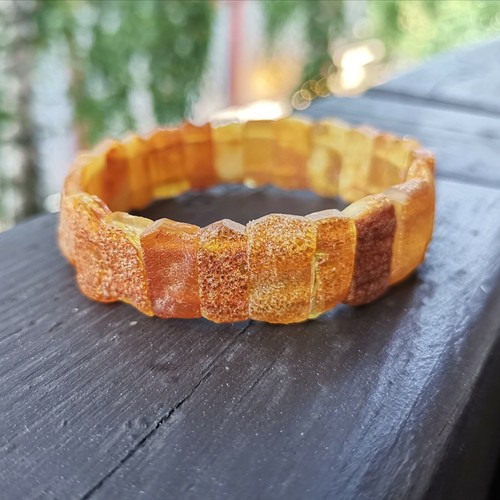 Echter natürlicher baltischer Bernstein Heilarmband rohe raue Butterscotch Steine - Bild 1 von 6