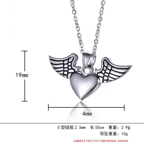 Mode Damen Engelsflügel Liebe Herz Anhänger Halskette Edelstahl Schmuck - Bild 13 von 29
