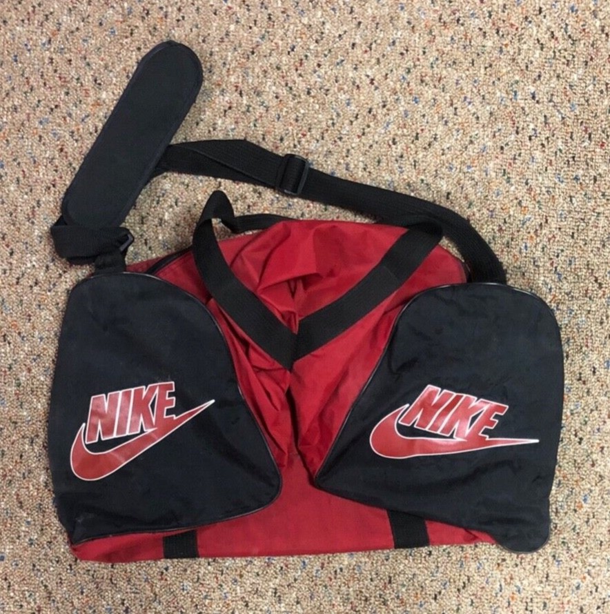 Vintage Nike Duffle Bag Retro 90s Large Black a… Gem
