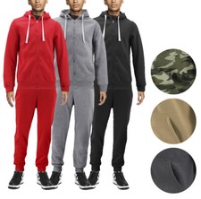 Men's Casual Fleece Sweater Pants Gym Running Athletic Jogging Track Suit Set