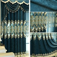Chenille Embroidery Curtain Fabric Semi-finished Voile Tulle Window Drape