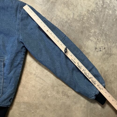 Wesc Jacket Unisex Mens M Womens L Lumber Faux Shearling Denim Zip Pockets - Picture 2 of 9