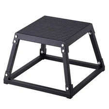 Uimoso 12" Plyometric Jump Box Fitness Exercise Plyo Box Step Cross Black