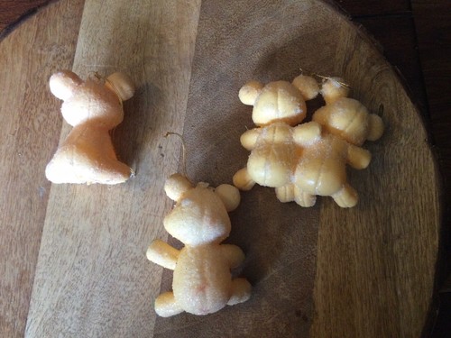 Lot of 3 Plastic Vintage Teddy Bear Ornaments 1950’s 60’s Glitter - Picture 3 of 3