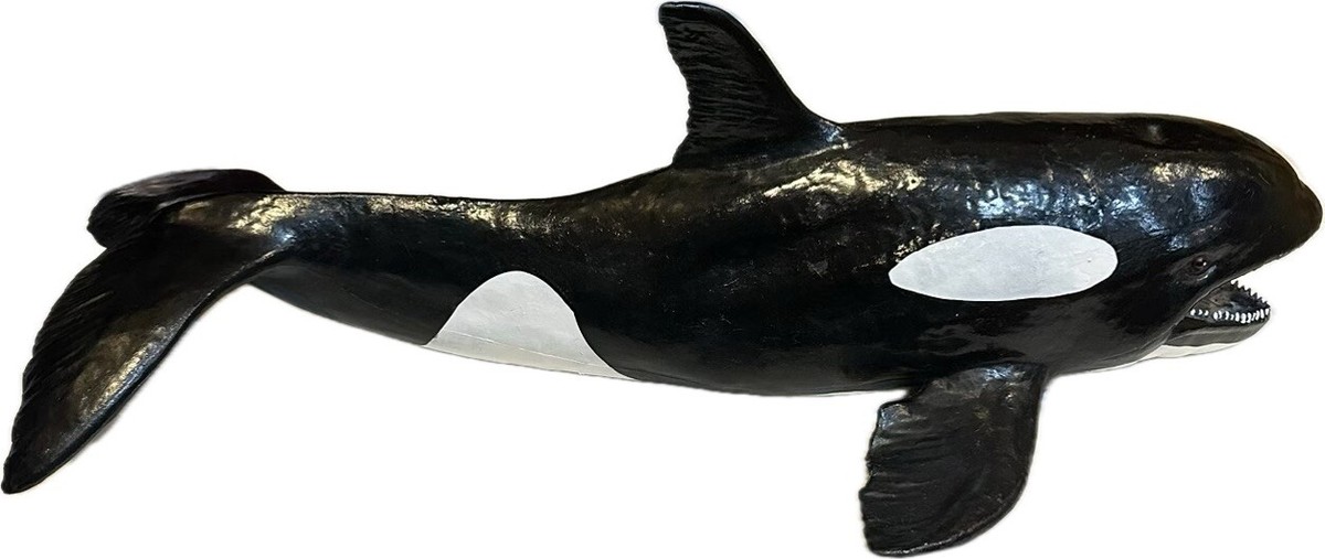 VTG YTK RARE XL RUBBER ORCA KILLER WHALE 20” TOY FISH OCEAN SEA