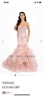 Vestido de graduación talla 8 To The Nines TNW602 rosa rubor nuevo con etiquetas - Imagen 1 de 4