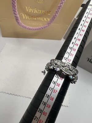 Vivienne Westwood Two Layer Becky Ring With Gift Box - Silver | eBay