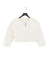 Paule Ka Women's Blazer Uk 8 White Polyester With Other Overcoat