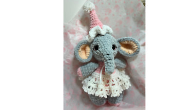 Handmade Crochet Elephant - gift for new baby or beautiful baby shower gift 