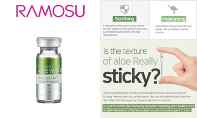 [RAMOSU] Aloe vera Leaf Extract 100% ampoule 10ml for Sensitive Skin from Korea