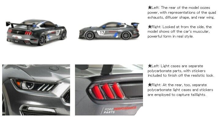 1/10 R/C Ford Mustang GT4 (TT-02) w/ ESC, Torque-tuned motor 1/10 R/C Ford Mustang GT4 (TT-02) w/ ESC, Torque-tuned motor