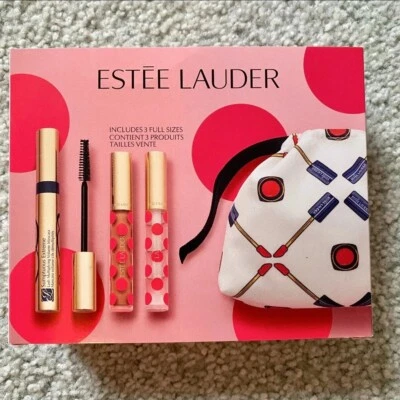 ESTÉE LAUDER Estee Lauder 4-Pc Gift Set Pure Color Envy 101 & 000 Full Lip Shines Mascara Bag