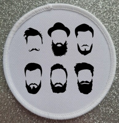 3'' Beard Beard Club Herren Bügelbild/Aufnähen Sublimation Patch Abzeichen