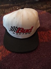 Vtg BUD Racing Cap Strapback Hat Made In USA King of Beer Budweiser