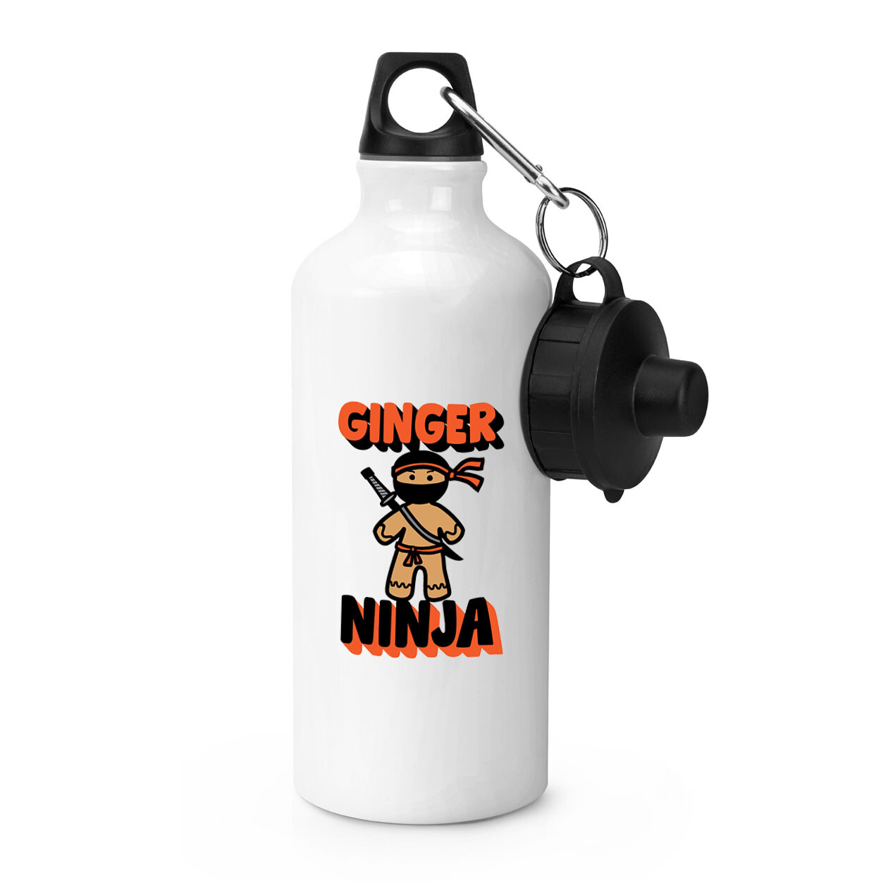 Ginger Ninja Sports Water Bottle Orange Funny Joke Humour Sarcastic Sarcasm