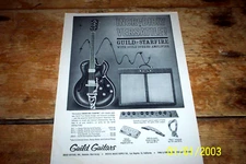 GUILD GUITARS and AMPS ( STARFIRE / REVERB ) 1960s Vintage magazine PROMO Ad NM-