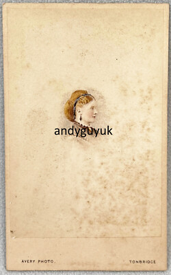 CDV DAME NAMENS LILLY BRADDON VON AVERY TONBRIDGE ANTIKES FOTO GETÖNTE FARBE