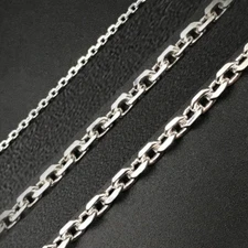 Mens Womens Chain Silver Stainless Steel Cable Anchor Link Necklace 18-24 inches