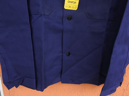 Vintage 80s Work Suit Getzner Amboss Jacket Pants Workwear Blue Herringbone (L) - Picture 4 of 20