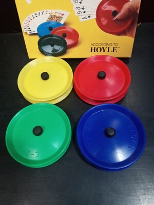 Vintage 1986   Playing Card Holders Original Box 4pc According to Hoyle Ez-Grip