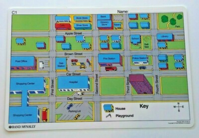 Town & Farm Town Beginning Geography Desk Map Learning Tool C12 Grade K 1 2 3+