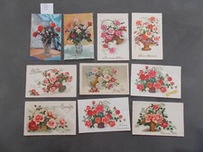 FRANCE.LOT POSTCARDS.FANTASY.THEME FLOWERS.ROSES.BOUQUETS.VASES.