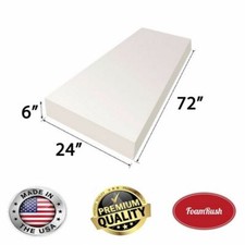 FoamRush 6"x24"x72" High Density Upholstery Foam Cushion Made in USA 