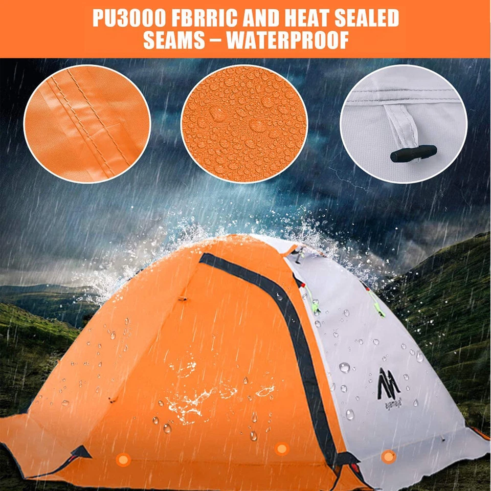 Ultralight 2 Person Hiking Camping Tent 4 Season Backpacking Winter Hunting Tent - Image 4 of 4