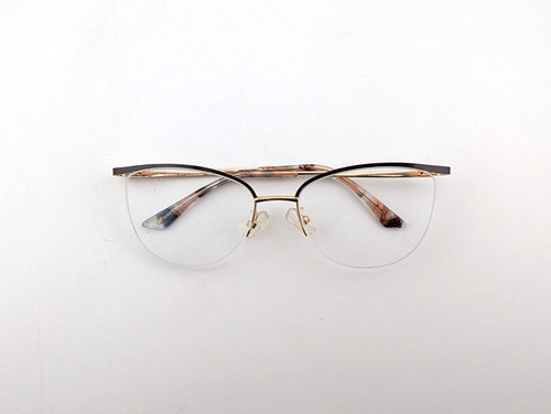 Kay Unger Eyeglasses, Frames Only, K242 BRN, 53-17-139, Metal, Brown, Half-Rim