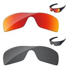 Lenslog Black  Fire Polarized Replacement Lenses For-Oakley Batwolf OO9101