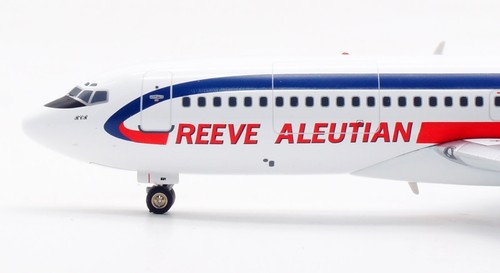 Avión fundido a presión modelo N831RV Reeve Aleutian Airways Boeing B727-22C en vuelo 1:200 - Imagen 8 de 10