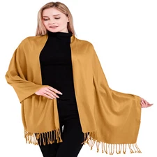 CJ Apparel Gold Brown Solid Color Shawl Seconds Scarf Stole Wrap Pashmina *NEW*