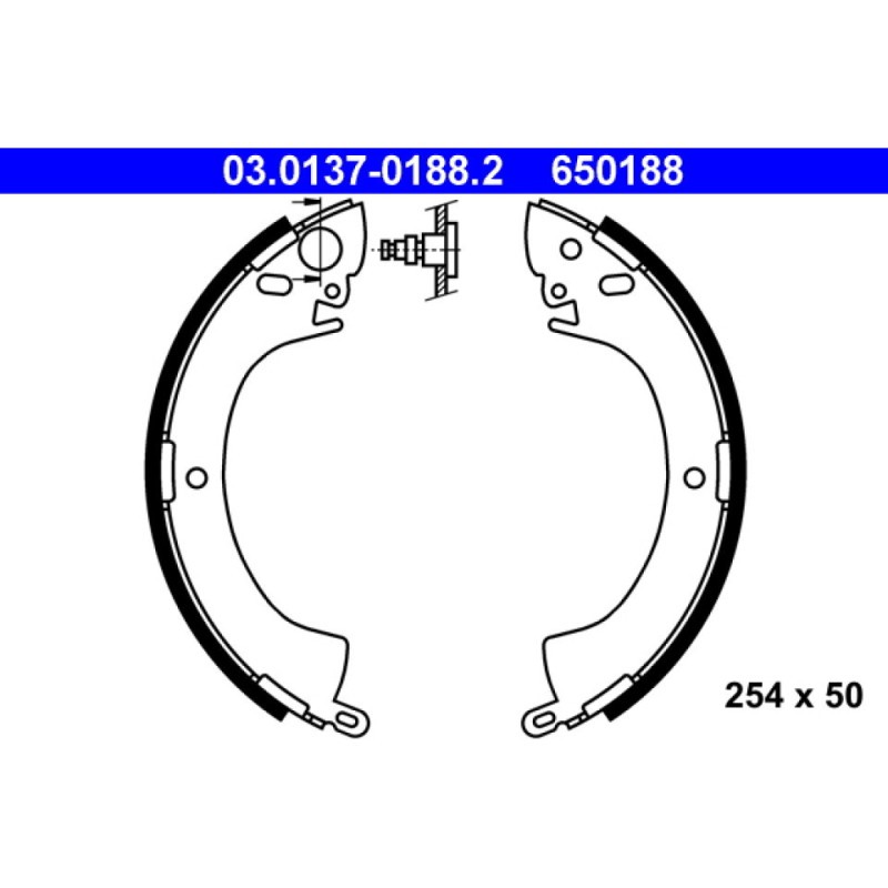 Ganasce freno 03.0137-0188.2 ATE per MITSUBISHI PAJERO I Canvas Top PAJERO I - Immagine 2