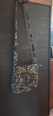 Vera Bradley Hipster Paisley Noir Quilted Cotton Crossbody Bag Purse Tote NWT
