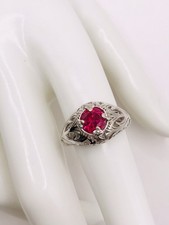 Sterling Silver Natural Ruby Ring
