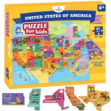 United States Map Puzzle For Kids 87 Large USA Map Educational Jigsaw Game