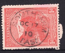 Tasmania nice SOUTH ARM 1910 pmk on 1d pictorial rated S- (4) by Hardinge