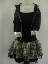 Dance Costume Jazz Medium Adult Gold Curtain Call E1831 2pc Hip Hop Clogging Tap