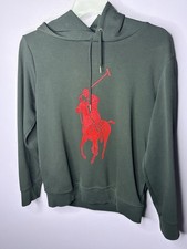 Ralph Lauren Polo Big Pony Hoodie Green Red Logo Sweatshirt Men  s Medium